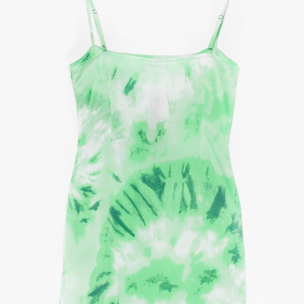 LAST CHANCE Nasty Gal Green Tie Dye Mini Dress - Picture 3 of 10